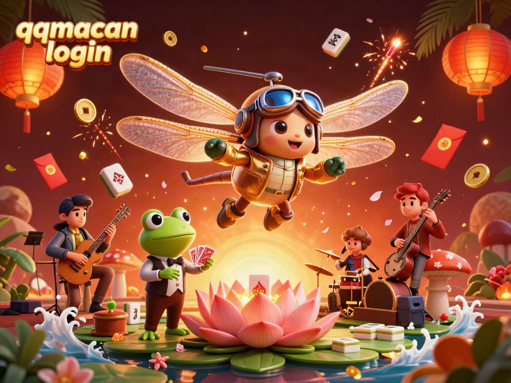 Experience exciting gameplay with qqmacan login at a vibrant lily pad casino featuring animated characters.