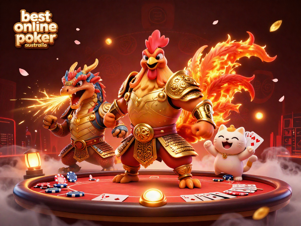 Experience the excitement of the best online poker Australia in this dynamic 3D scene.