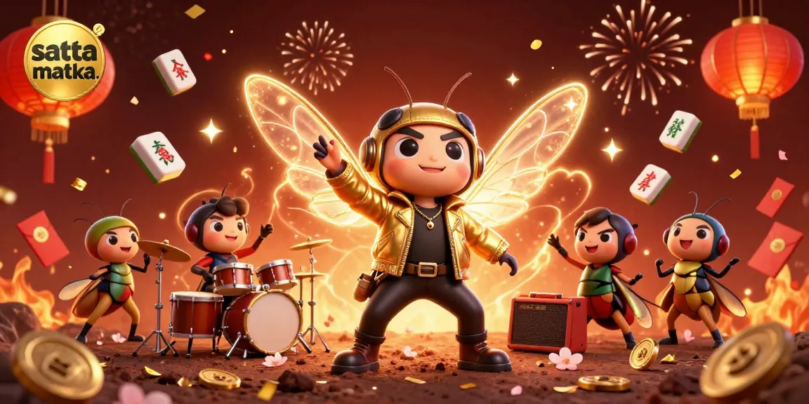Satta matka. rock star character performing amidst vibrant casino elements and festive decorations