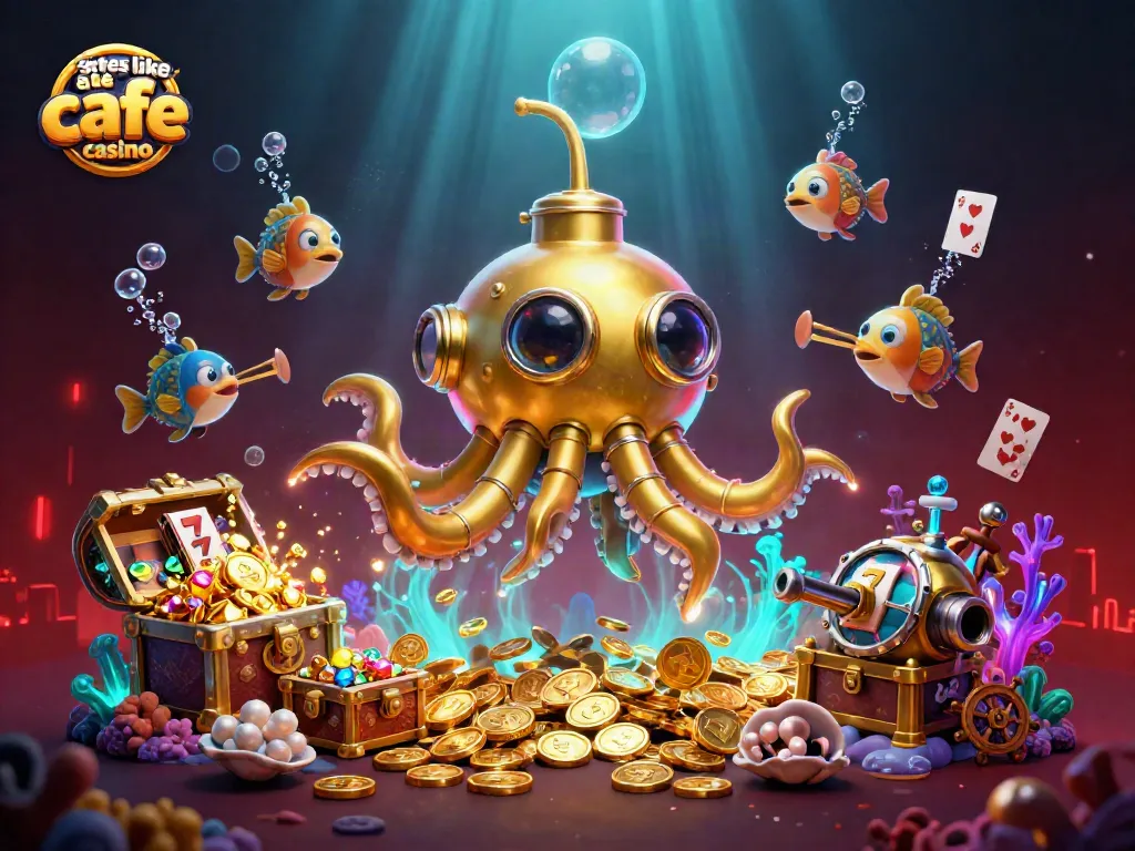 Explore exciting sites like cafe casino with enticing slots and jackpots amidst a vibrant underwater scene.