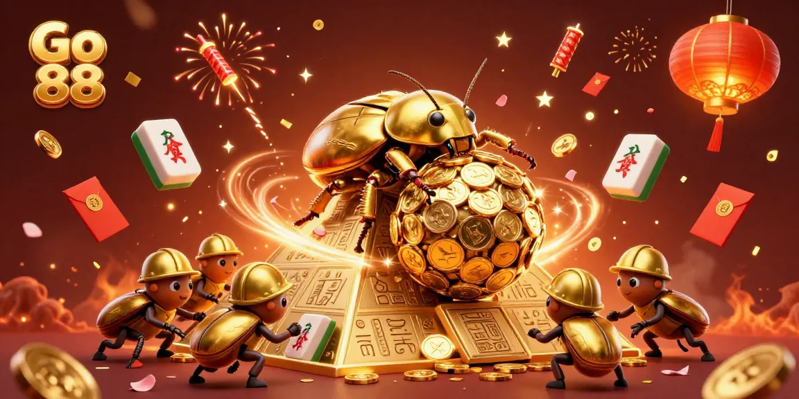 Engage in the vibrant atmosphere of Go 88 with golden beetles and festive elements.