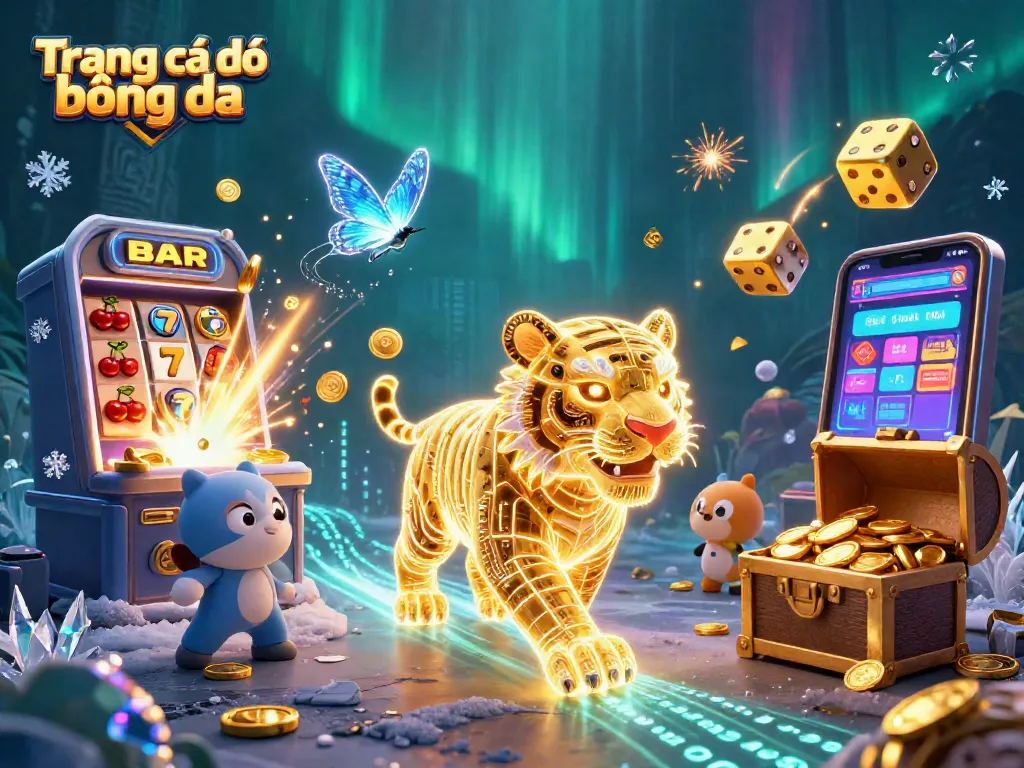 Engage in exciting Trang cá độ bóng đá with dynamic scene filled with jackpots and gaming elements.