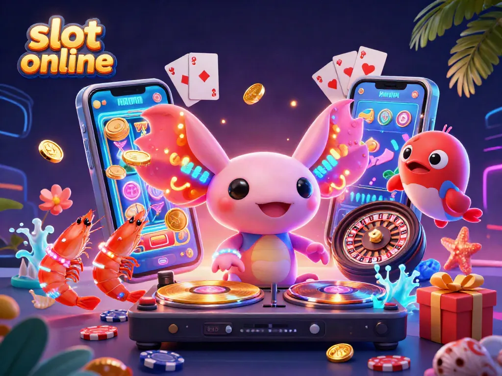 Experience thrilling gameplay with slot online in a vibrant 3D casino setting featuring dynamic characters.