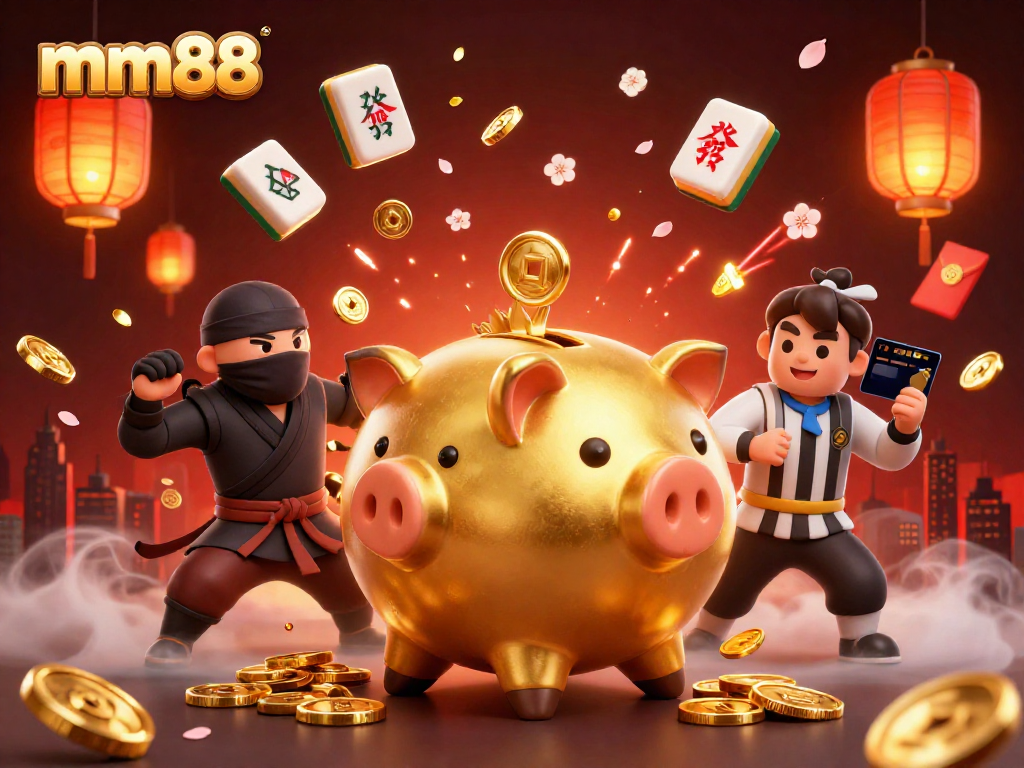 Watch the mm88 golden piggy bank defeat its opponents in an epic casino showdown