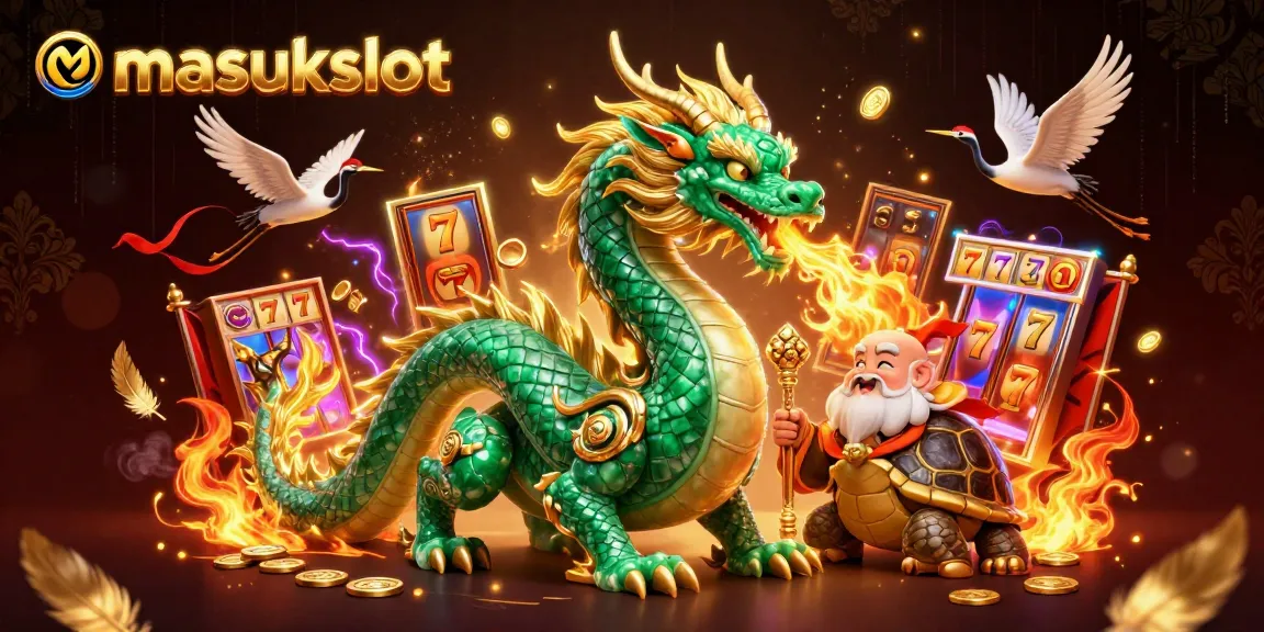 Masukslot hadir dengan visual yang memukau; temui naga emas dan simbol slot yang menarik!