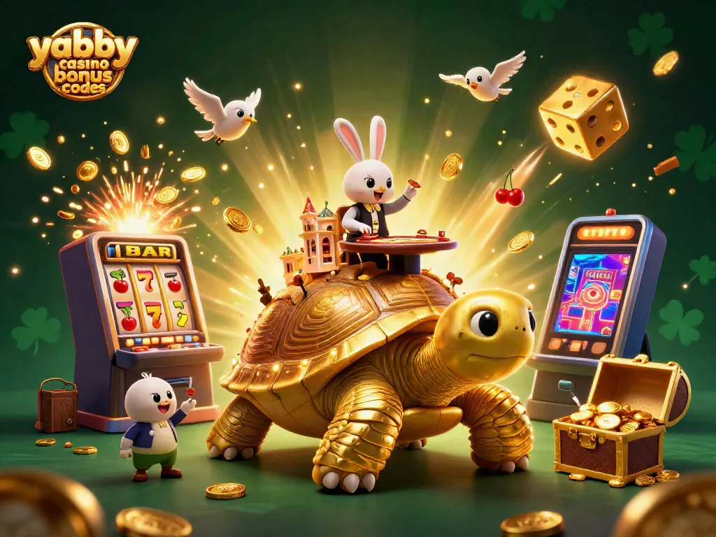 Experience thrilling action with yabby casino bonus codes, featuring a vibrant 3D golden tortoise casino.