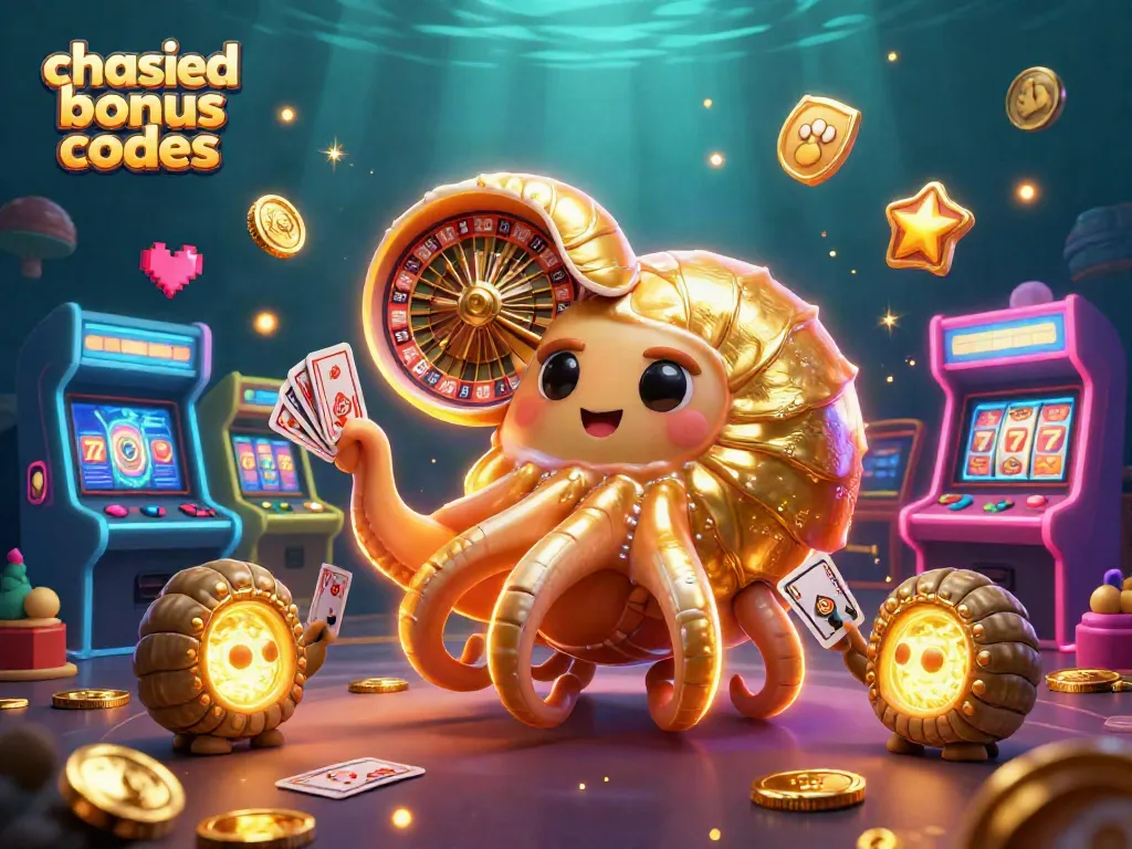 Engage with chanced casino bonus codes in this detailed illustration featuring vibrant casino elements and characters.