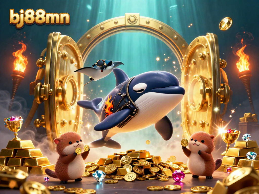 Experience the thrill of bj88mn with a vibrant underwater casino scene featuring animated sea creatures and treasures.