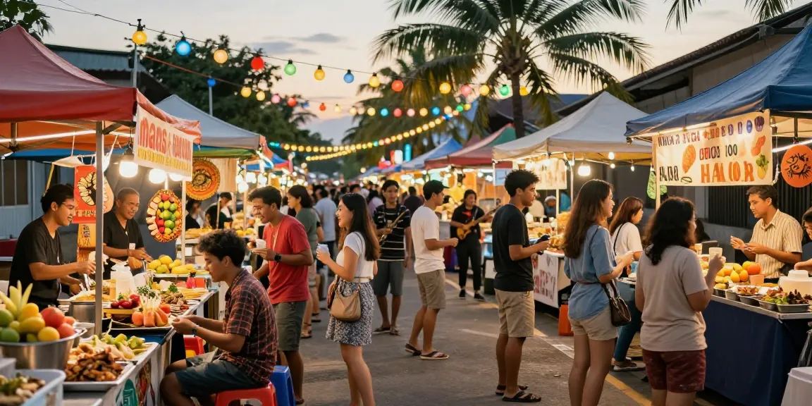 Celebrating local cuisine and harga toto at vibrant street festival.