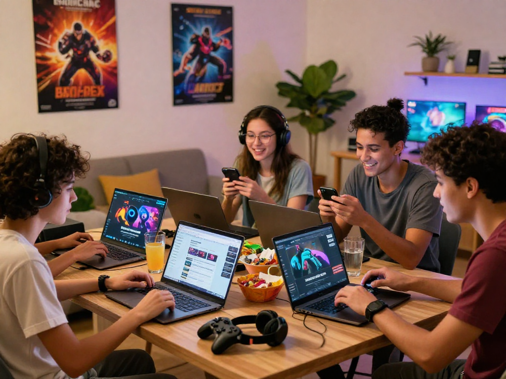 Belanja top up game digital slot7000 dengan teman di ruang tamu