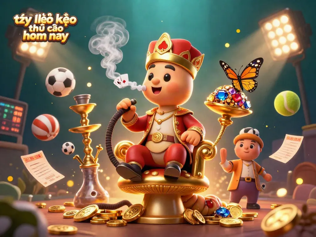 Engage in tỷ lệ kèo nhà cái hôm nay with a vibrant 3D illustration including sports elements.