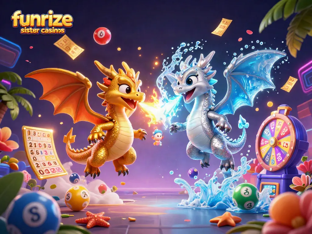 Experience funrize sister casinos action with playful dragons, lottery games, and vibrant prizes.