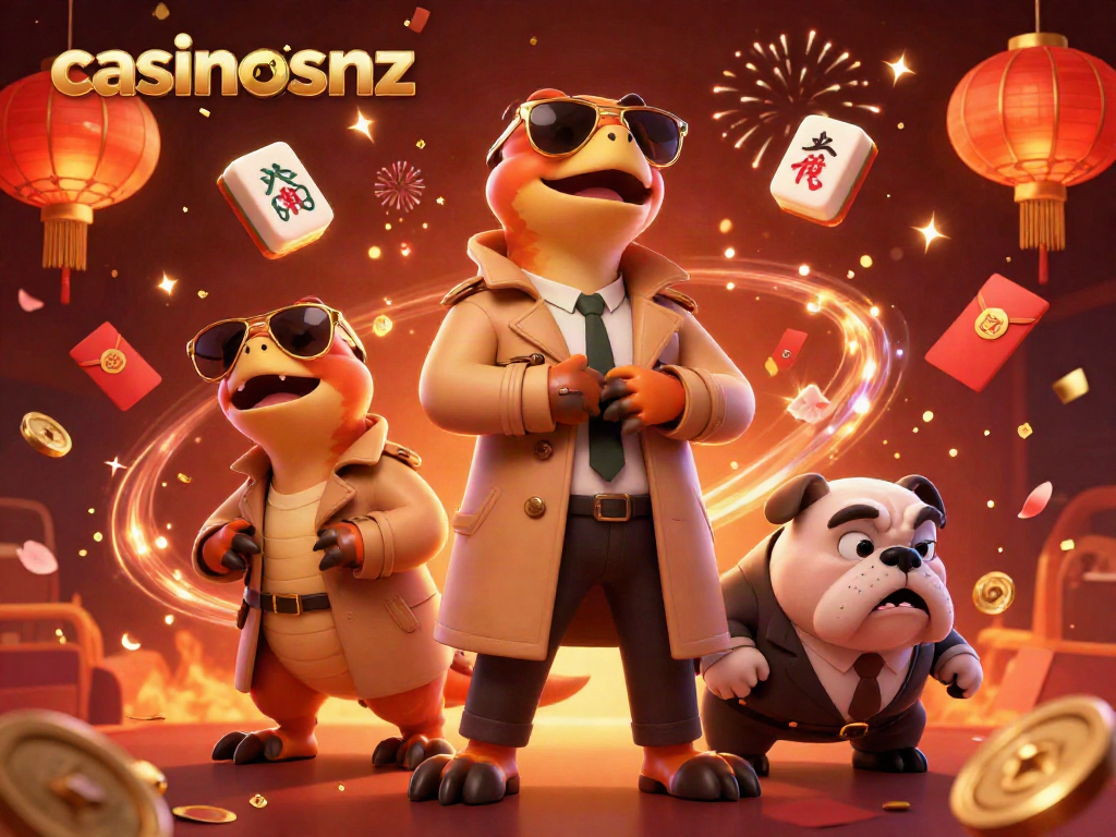 Enter the world of casinosnz where raptors comically impersonate a VIP to enter a casino, creating intrigue.