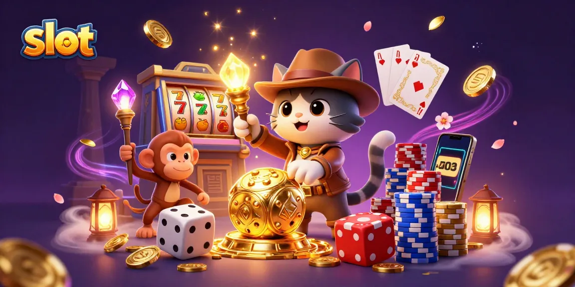 Putar slot dengan karakter kucing penjelajah yang menemukan artefak kasino di kuil.