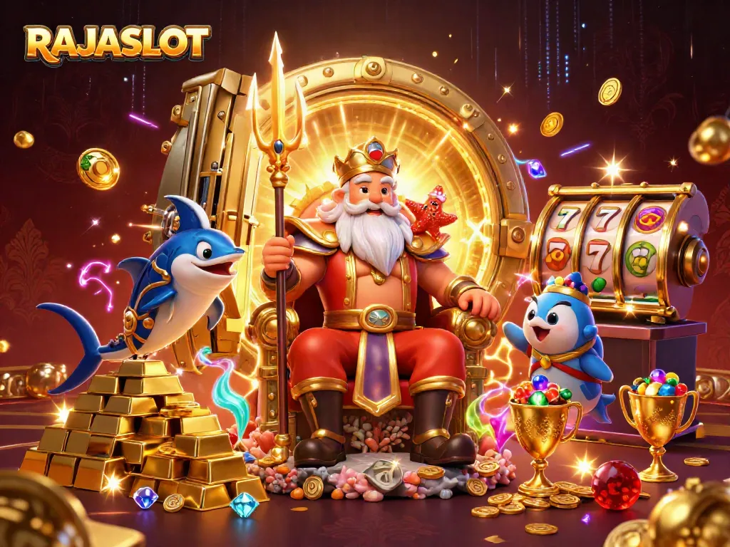 RAJASLOT menghadirkan pengalaman bermain menarik dengan karakter slot dan harta karun bertema kasino.