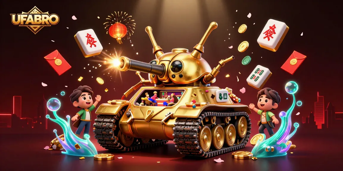 Experience thrilling gaming action at UFABRO with a vibrant casino scene in a golden beetle tank.