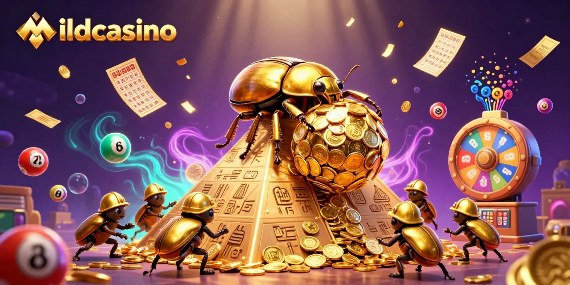 Engage with Mildcasino's thrilling games featuring vibrant animated elements and golden treasures.