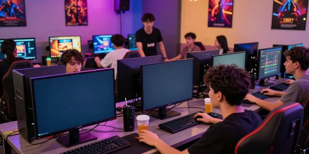 Luxury12 gaming lounge with players enjoying online slots.