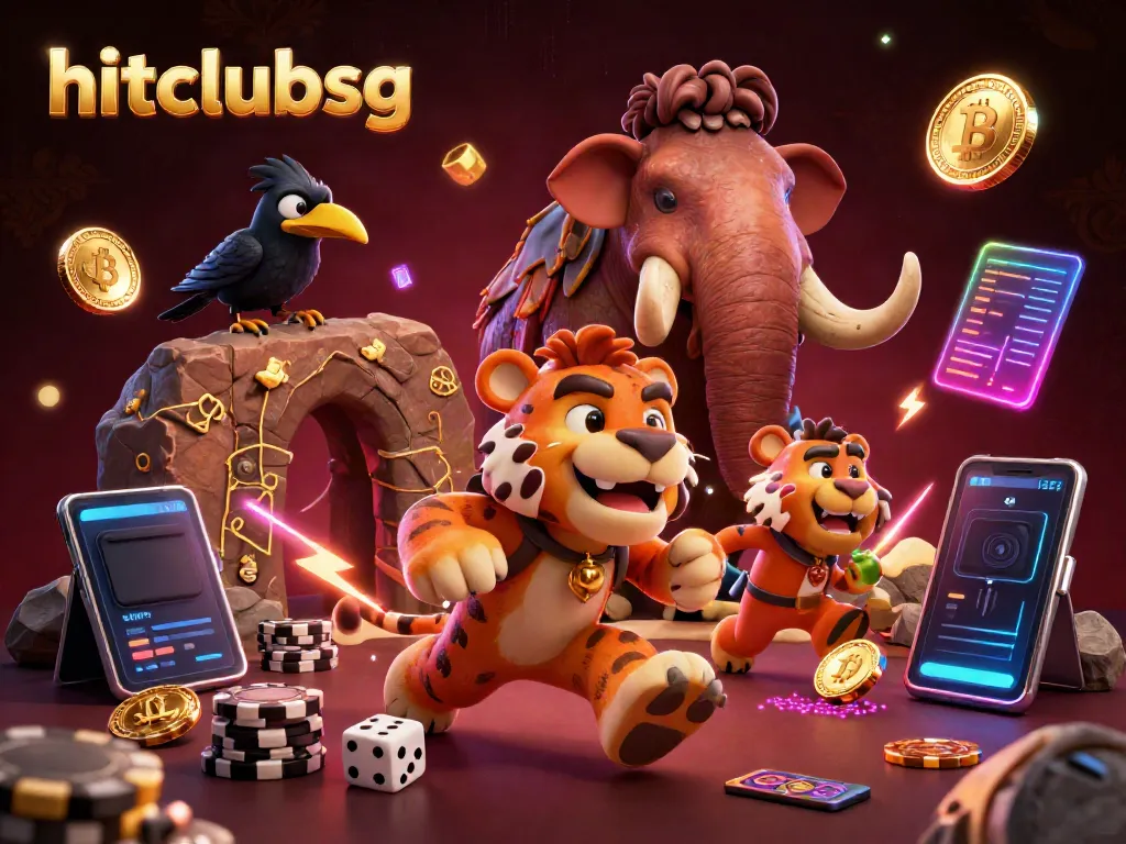 Engage with hitclubsg at a vibrant prehistoric casino featuring exciting games and Bitcoin elements.