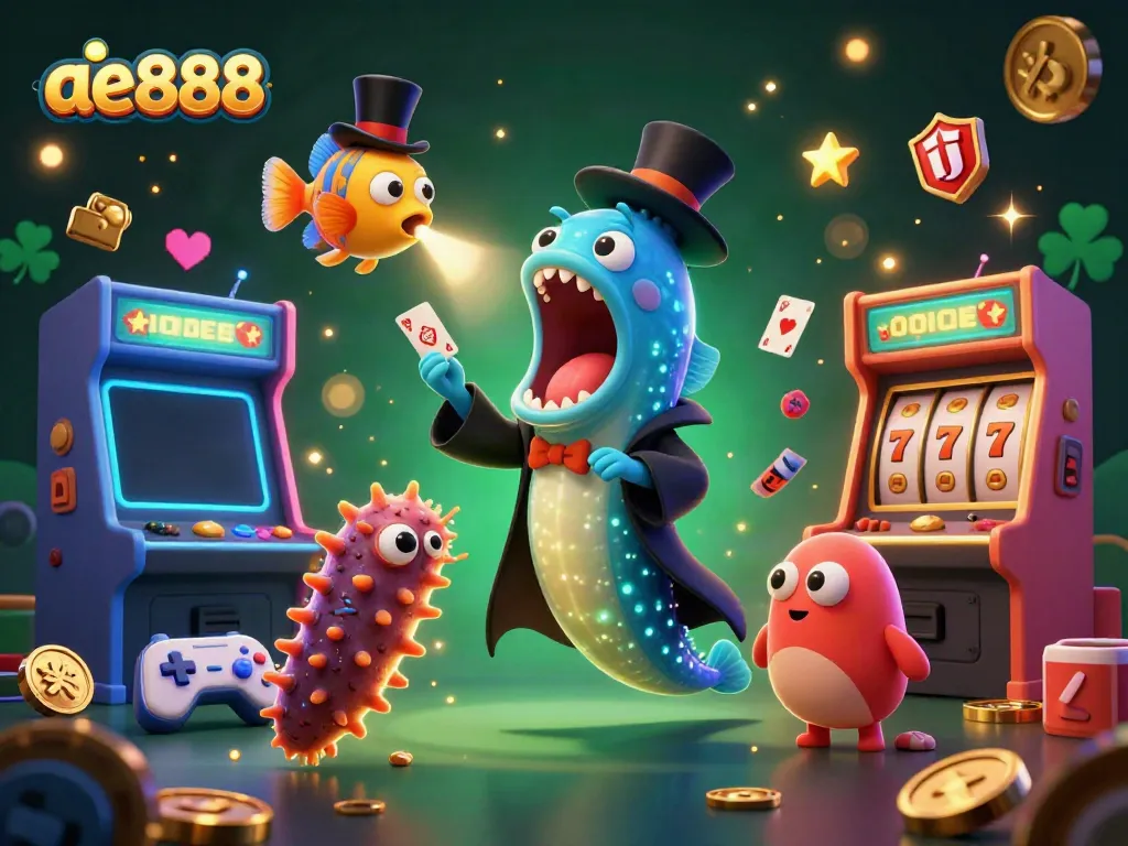 Experience the ae888 magic of casino games with a whimsical, interactive underwater scene.
