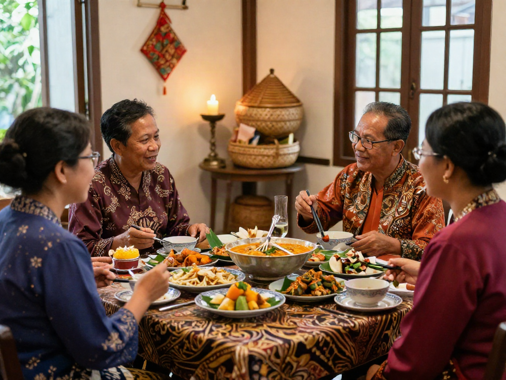 Nyonya4D cultural gathering featuring traditional Peranakan dishes and vibrant attire.