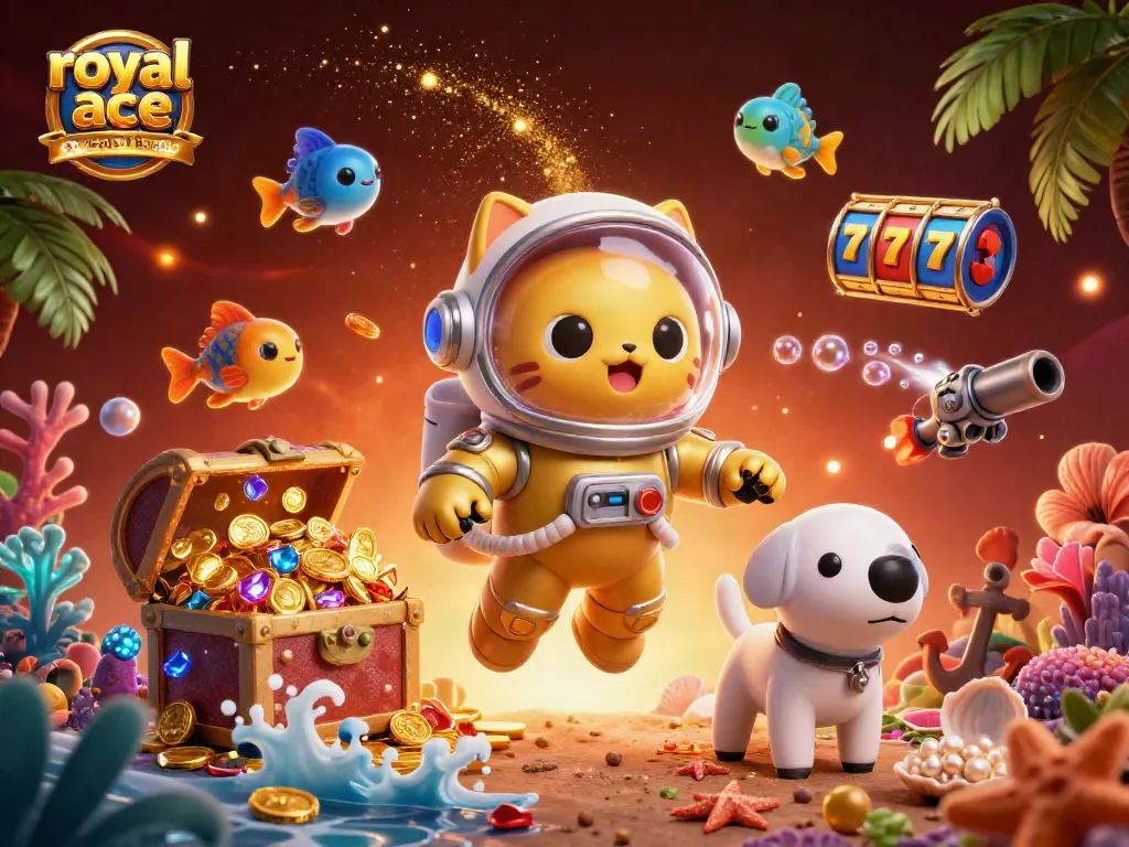 Win big with royal ace casino no deposit bonus in a vibrant 3D illustration