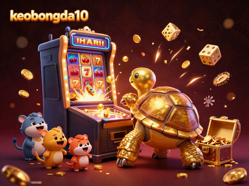 Experience interactive gaming excitement with keobongda10's dynamic 3D casino illustration.