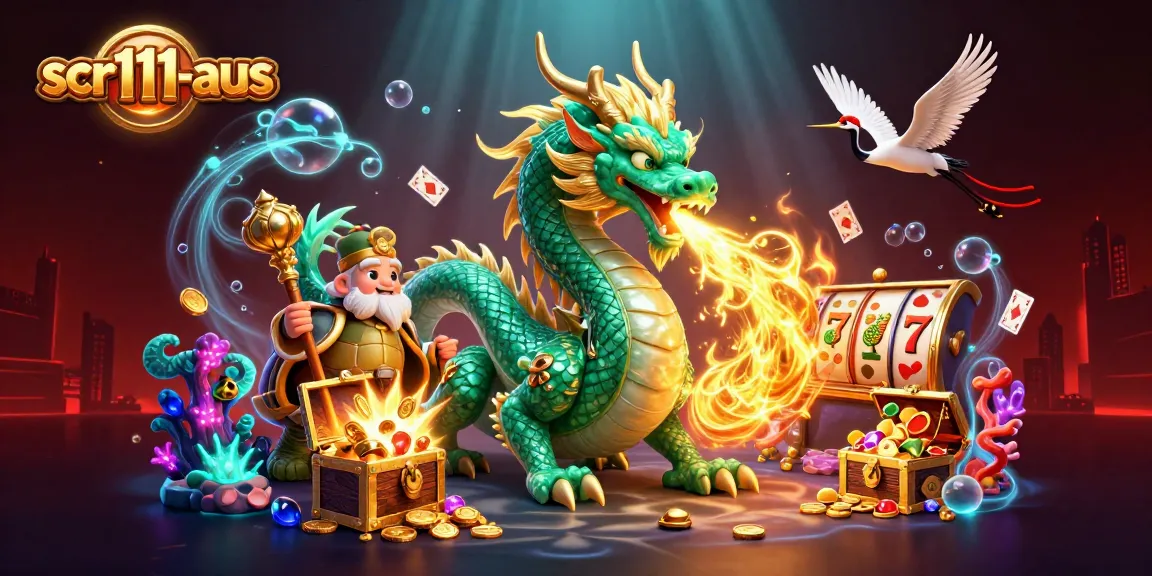 Engage in thrilling gameplay at scr111-aus with a jade dragon and vibrant casino elements