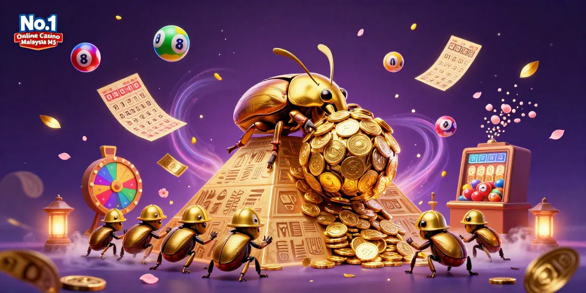 Experience vibrant action at the No.1 Online Casino Malaysia M3 with gold coins and festive lottery elements.