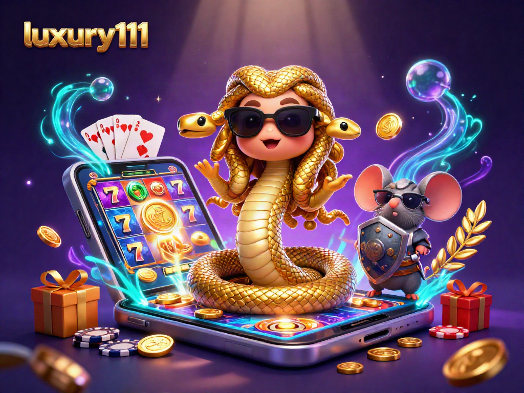 Engage with luxury111 through a vibrant 3D illustration showcasing an energetic casino scene.
